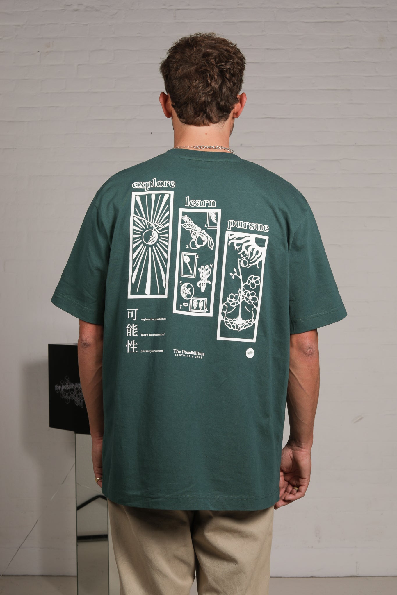 No. 18 Explore, Learn, Pursue Oversized T-Shirt 'Extra Heavy | Glazed Green'